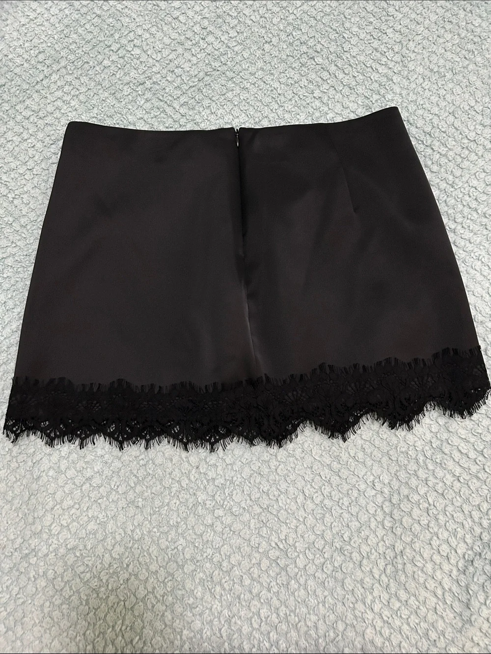 Zara Black Mini Skirt with Lace Trim, size XL